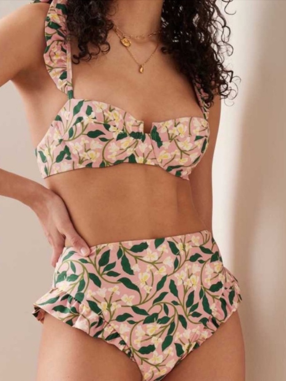 NEW! Agua Bandida pink and green floral bikini size S